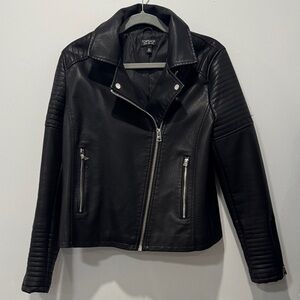 Topshop Classic Black Leather Jacket